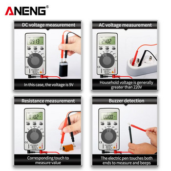ANENG AN101 Mini Ψηφιακό Πολύμετρο Πολυμέτρο Δοκιμαστή DC/AC τάσης ρεύματος Lcr Meter Pocket Professional Testers with Test Lead