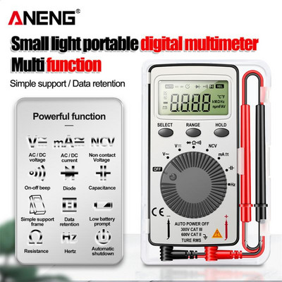 ANENG AN101 mini-digitaalne multimeeter, multimeetri tester alalis-/vahelduvpinge voolu LCR arvesti tasku Professionaalsed testrid koos testjuhtmega