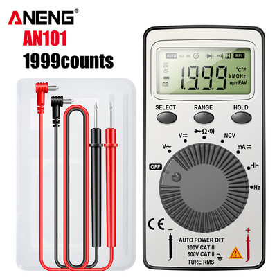 ANENG AN101 Mini Ψηφιακό Πολύμετρο Πολυμέτρο Δοκιμαστή DC/AC τάσης ρεύματος Lcr Meter Pocket Professional Testers with Test Lead