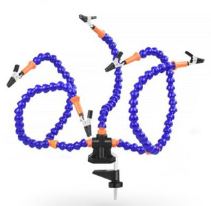 Pad satu asztali bilincs forrasztóállomás 3 db flexibilis karral forrasztóvas tartó PCB hegesztő javító harmadik kézi szerszám