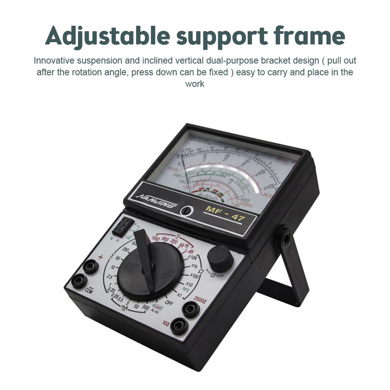 MF47 osutiga multimeeter alalis-/vahelduvpinge voolu tester takistuse mahtuvusmõõtur Analoogkuva osuti arvesti 2500V koos helisignaaliga