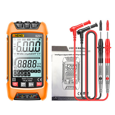 Έξυπνο ψηφιακό πολύμετρο True RMS Auto Electrical Capacitance Meter AC DC Voltage Resistance Transistor Testers Electrician Tool