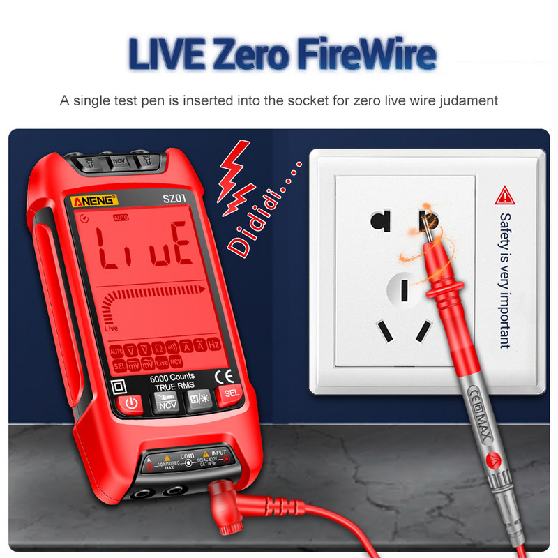 Έξυπνο ψηφιακό πολύμετρο True RMS Auto Electrical Capacitance Meter AC DC Voltage Resistance Transistor Testers Electrician Tool