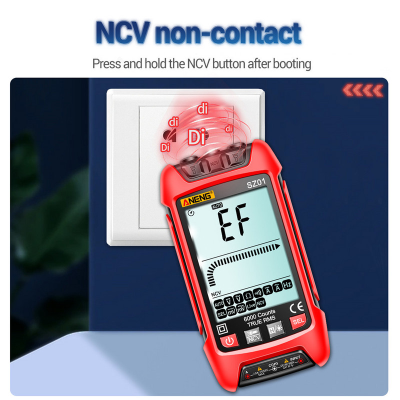 Έξυπνο ψηφιακό πολύμετρο True RMS Auto Electrical Capacitance Meter AC DC Voltage Resistance Transistor Testers Electrician Tool