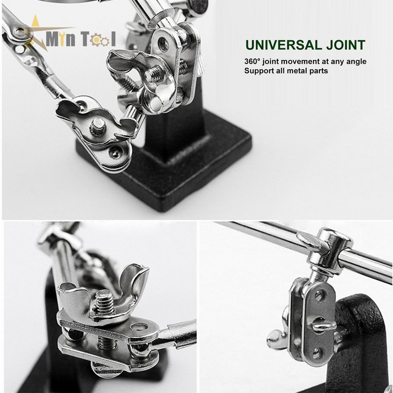 Metināšanas lodēšanas palielināmais stikls ar LED gaismu 3 X 4,5 X 25 X objektīva palīgskava Lupa, darbvirsmas palielinātājs, trešais rokas rīks