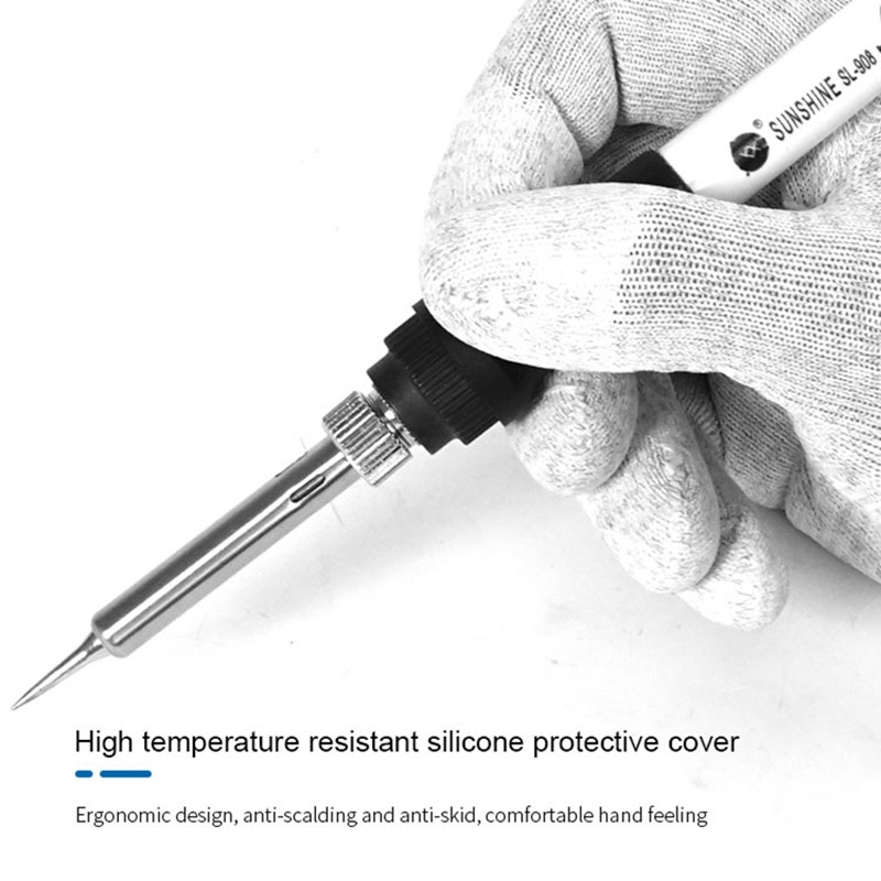 SUNSHINE SL-908 110V 220V 60W Elektromos Forrasztópáka 908 Állítható hőmérsékletű forrasztópáka Minőségi forrasztópáka állvánnyal