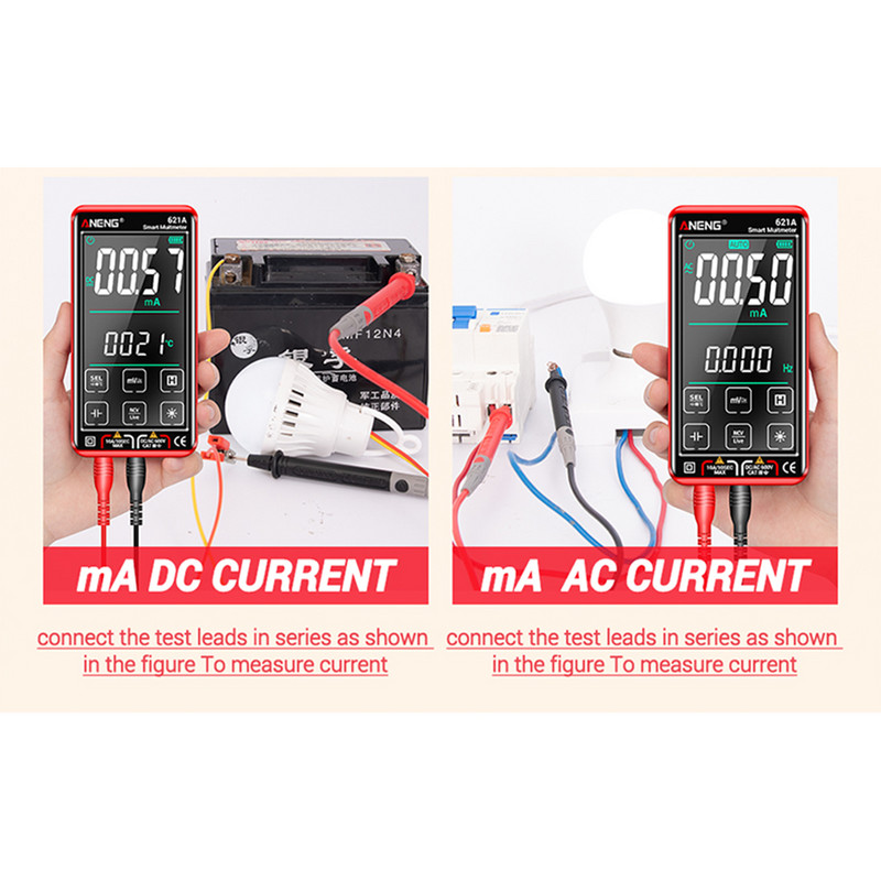 Ecran tactil LCD Contor universal NCV 621A Multimetru digital inteligent Gamă automată Contor de capacitate electrică automată 9999 de numărări