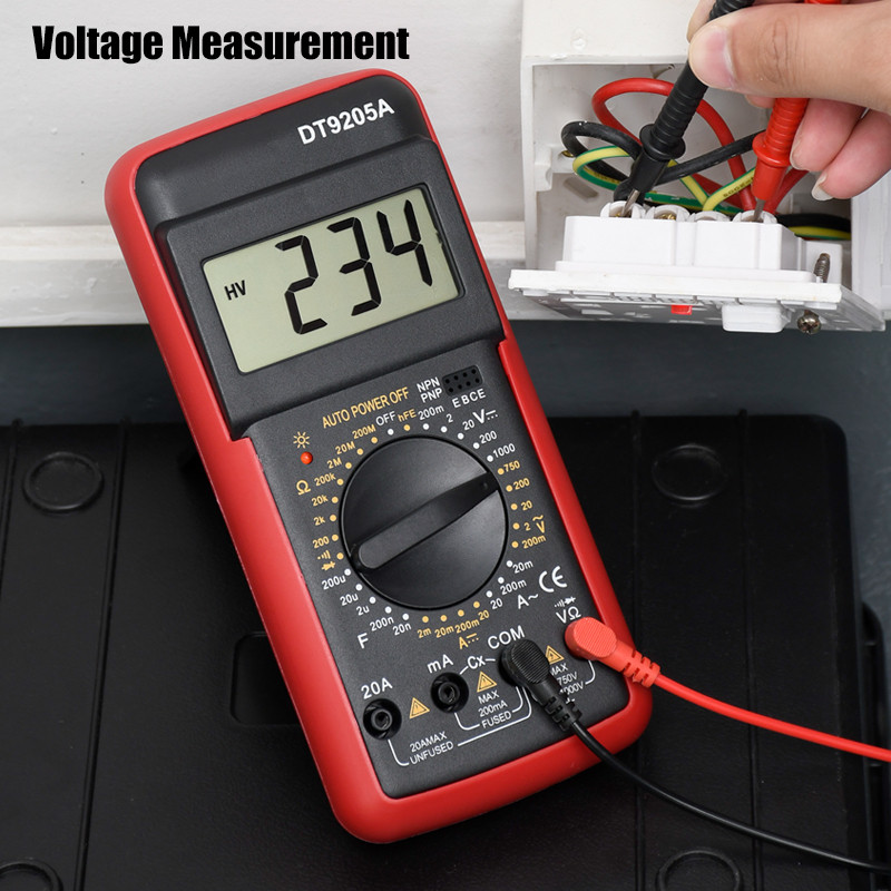 Tester multimetru digital profesional DT9205A Contor manual de tensiune pentru curent multimetru portabil pentru automobile pentru incepatori