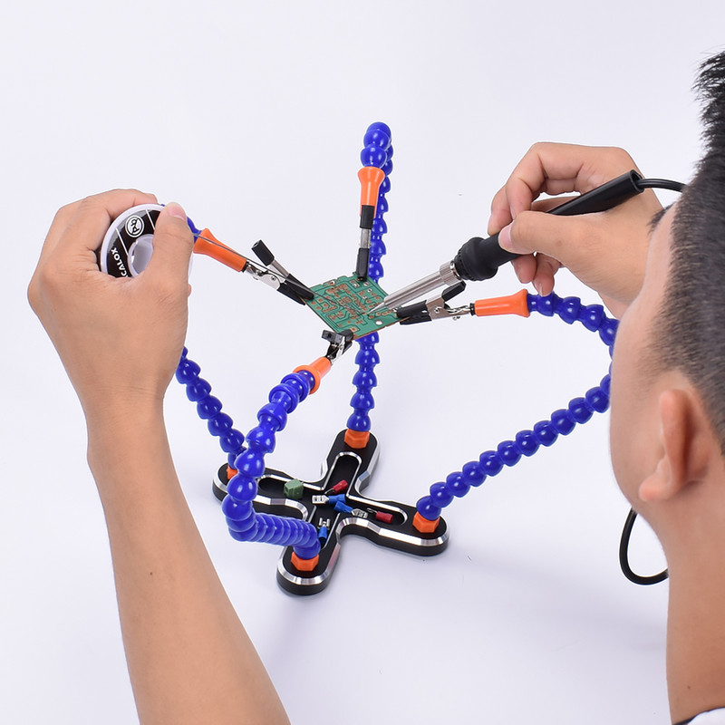 Több forrasztóállomás segíti a harmadik kezet többkaros forrasztó tartó csúszásmentes többfunkciós hegesztő segédszerszám