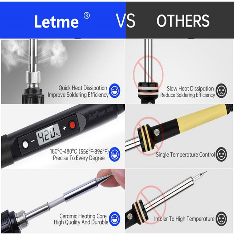 80 W LCD digitális kijelző Hőmérséklet-szabályozó belső termikus elektromos forrasztópáka hegesztő elektronikus karbantartó eszköz