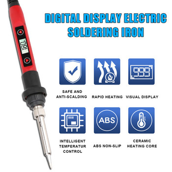 LCD дисплей Електрически поялник Поялник Инструменти за заваряване Ремонт 60 W Дръжка Нагряващ молив Регулируема температура