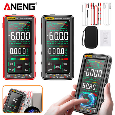 Multimetru digital inteligent ANENG 683 Contor de capacitate reîncărcabil 6000 de numărători Tester ampermetru cu ecran tactil Instrumente de măsurare
