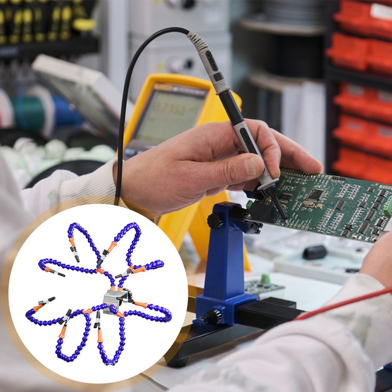 Instrument de lipit cu mâna a treia, 8 brațe flexibile, sudură, ajutor de mână, platformă de prindere manuală pentru reparații/lidurare electronice