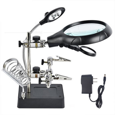 Hegesztési nagyító kapocs bilincs LED nagyító forrasztópáka állvány nagyító hegesztés utómunkálat javítás tartó szerszámok