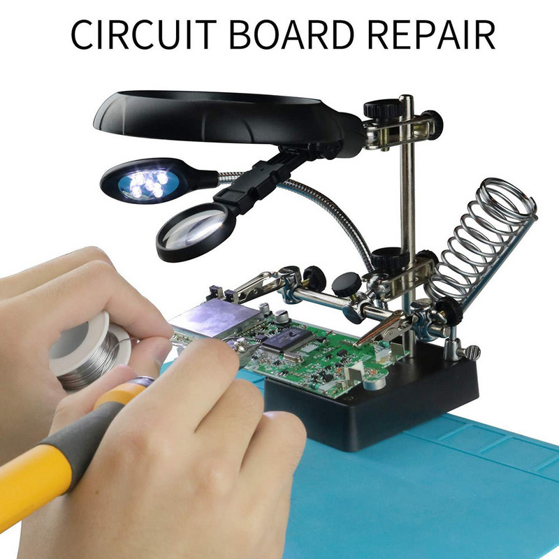 Hegesztési nagyító kapocs bilincs LED nagyító forrasztópáka állvány nagyító hegesztés utómunkálat javítás tartó szerszámok