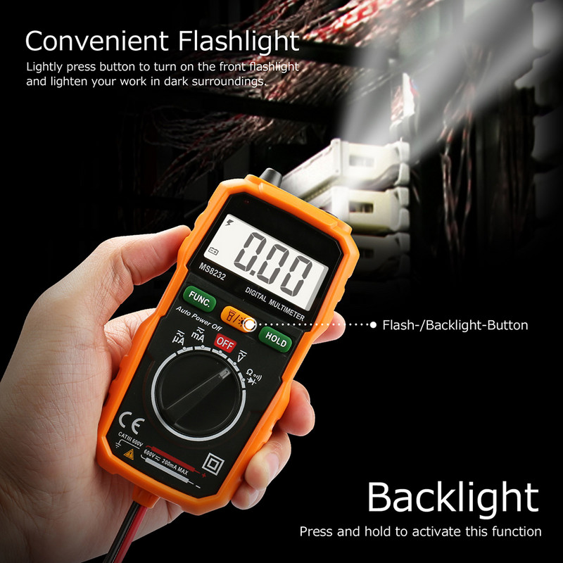 Digitális multiméter AC/DC tranzisztor tesztelő elektromos NCV tesztmérő Professzionális analóg Auto Range Multimetro Multiteszter hangjelző