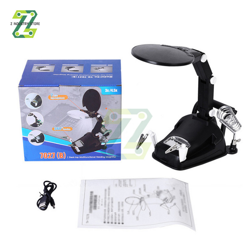 Hegesztő kiegészítő kapocs nagyító elektromos áramkör javítás hegesztővas konzol Állítható nagyító forrasztó bilincs