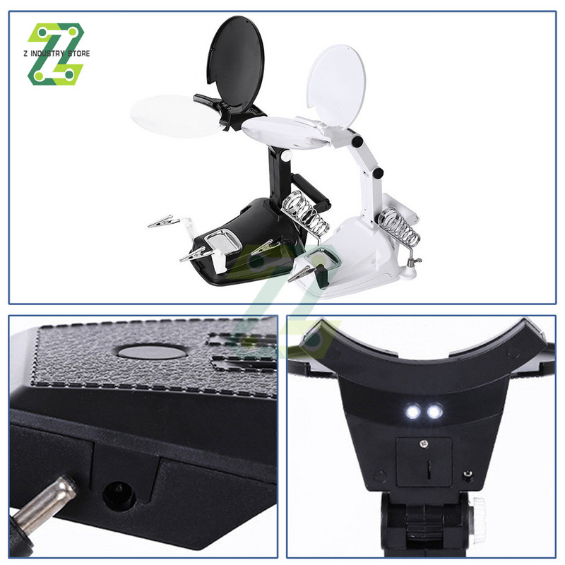 Hegesztő kiegészítő kapocs nagyító elektromos áramkör javítás hegesztővas konzol Állítható nagyító forrasztó bilincs