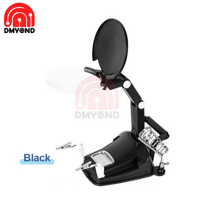 Clipă auxiliară de sudură Lupă Repararea plăcii de circuite electrice Suport fier de sudare Clemă de lipit reglabilă cu mărire