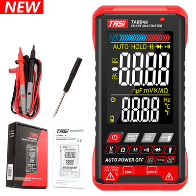 TASI TA804AB DIGITÁLIS MULTIMERŐ Professzionális Auto Tester Multiméter HD színes képernyő Ultravékony intelligens OHM NCV feszültségmérő