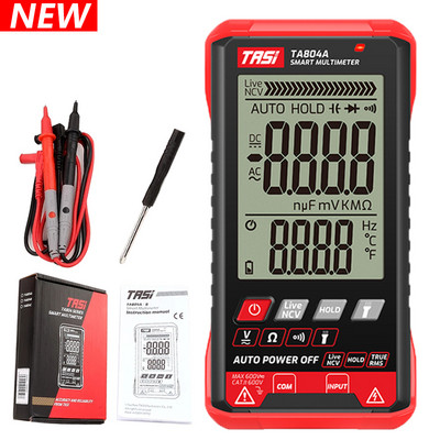 TASI TA804AB DIGITÁLIS MULTIMERŐ Professzionális Auto Tester Multiméter HD színes képernyő Ultravékony intelligens OHM NCV feszültségmérő