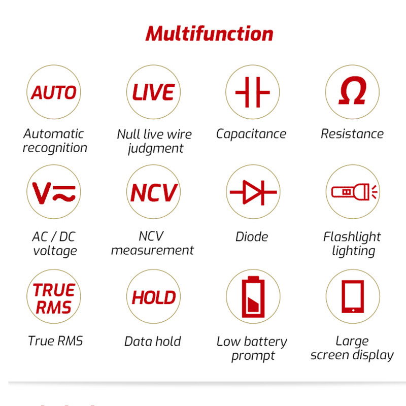 TASI TA804AB DIGITÁLIS MULTIMERŐ Professzionális Auto Tester Multiméter HD színes képernyő Ultravékony intelligens OHM NCV feszültségmérő