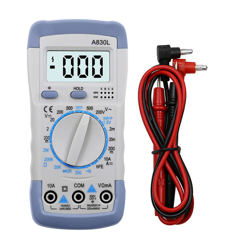 Multimetru digital LCD 830B A830L Tester de curent Afișaj luminos cu funcție de semnal sonor Multimetru de frecvență cu diodă de tensiune AC DC