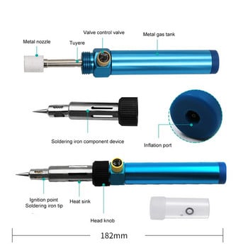 1300°C Εργαλεία συγκόλλησης στυλό σε σχήμα στυλό βουτανίου αερίου 1300°C φορητό στυλό συγκόλλησης πολλαπλών χρήσεων Ασύρματο συγκολλητικό σίδερο