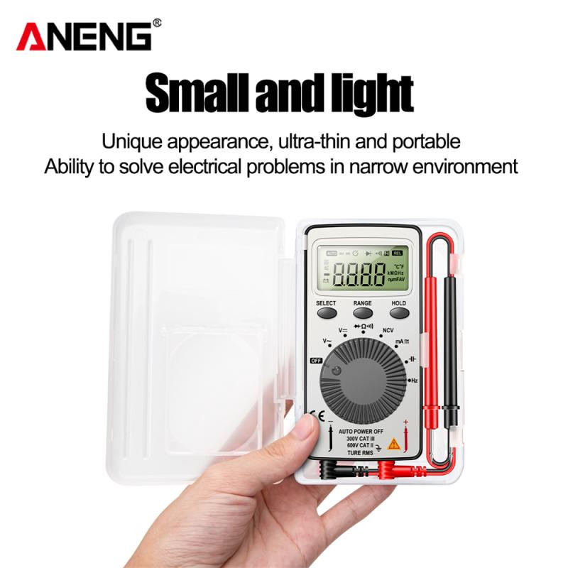 ANENG AN101 Mini digitális multiméter DC/AC kapacitásmérő ampermérő Voltmérő tesztelő Hordozható multimetriás digitális professzionális teszt