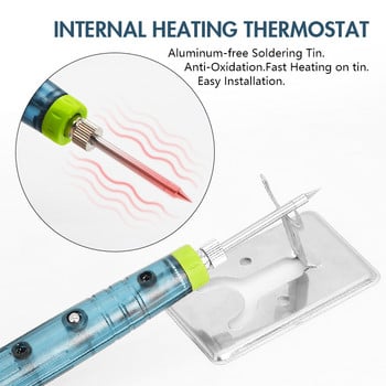 8W USB поялник Комплект регулируема температура Керамична сърцевина Нагряване Преносими домашни заваръчни инструменти за ремонт на спойки