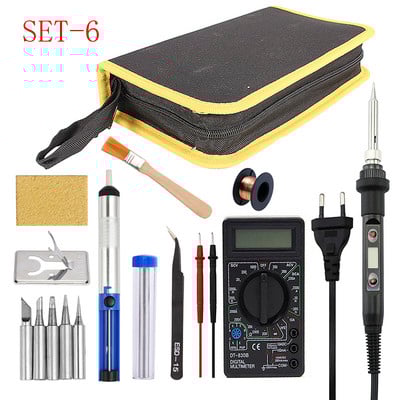 Fier de lipit 80W Temperatura reglabilă LCD Digital 110V 220V Set fier de călcat electric Kit de reparare a stației de dezlipire pentru lipire