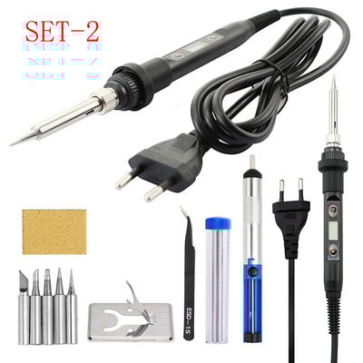Fier de lipit 80W Temperatura reglabilă LCD Digital 110V 220V Set fier de călcat electric Kit de reparare a stației de dezlipire pentru lipire