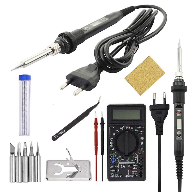 Fier de lipit 80W Temperatura reglabilă LCD Digital 110V 220V Set fier de călcat electric Kit de reparare a stației de dezlipire pentru lipire