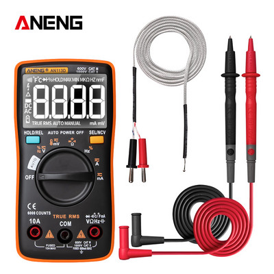 ANENG AN113D digitaalne multimeeter 6000 loeb elektriarvesti transistori tester automaatse ulatuse vahelduv-/alalispinge protsessi kalibraator
