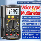 SZ08+ Multimetru digital profesional pentru difuzare vocală Tester de curent AC DC Multifuncțional Hz hFE Ohm Instrument + alarmă vocală