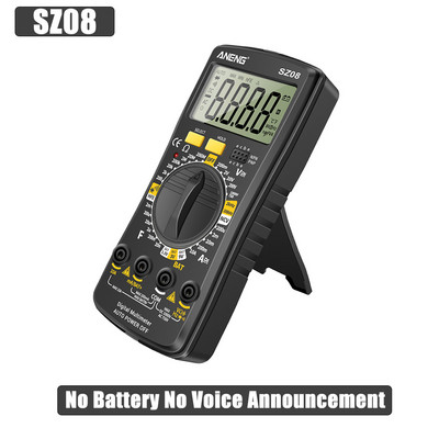 SZ08+ Multimetru digital profesional pentru difuzare vocală Tester de curent AC DC Multifuncțional Hz hFE Ohm Instrument + alarmă vocală