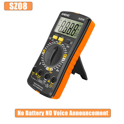 SZ08+ Multimetru digital profesional pentru difuzare vocală Tester de curent AC DC Multifuncțional Hz hFE Ohm Instrument + alarmă vocală