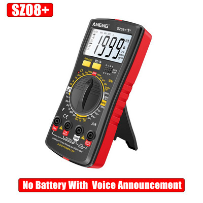 SZ08+ Multimetru digital profesional pentru difuzare vocală Tester de curent AC DC Multifuncțional Hz hFE Ohm Instrument + alarmă vocală
