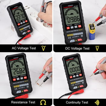 Тестер за кондензатор Мултицет Цифров професионален интелигентен волтметър True RMS AC DC напрежение Ohm HZ Диоден измервател на непрекъснатост HT124B
