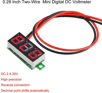 0 28 ιντσών DC LED Ψηφιακό βολτόμετρο 0 100V Μετρητής τάσης Auto Car Mobile Power Tester Tester Power 12V Κόκκινο Πράσινο Μπλε Κίτρινο