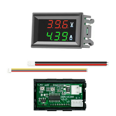 Kiváló minőségű DC 100V 10A Voltmérő Ampermérő Kék + Piros LED Amper Dupla digitális Voltmérő műszer