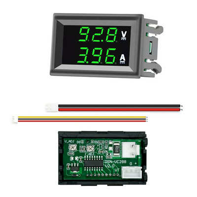 Kiváló minőségű DC 100V 10A Voltmérő Ampermérő Kék + Piros LED Amper Dupla digitális Voltmérő műszer