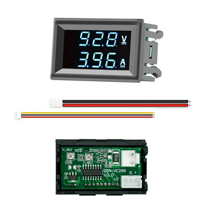Kiváló minőségű DC 100V 10A Voltmérő Ampermérő Kék + Piros LED Amper Dupla digitális Voltmérő műszer