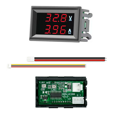 Kiváló minőségű DC 100V 10A Voltmérő Ampermérő Kék + Piros LED Amper Dupla digitális Voltmérő műszer
