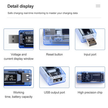 USB QC2.0 3.0 Тестер за капацитет на зарядно устройство за ток и напрежение USB 3-20V зарядно устройство Doctor Power Meter Волтметър