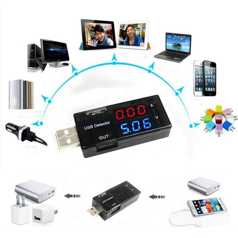USB тестер за зарядно устройство Доктор Измервател на ток на напрежение Волтметър Амперметър Тестер за капацитет на батерията Детектор за мобилна мощност