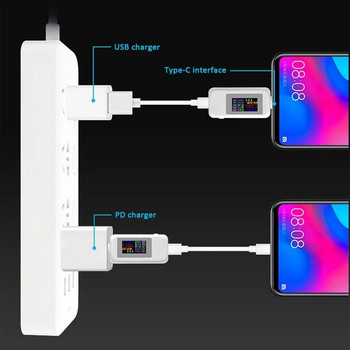 10 в 1 DC Type-C USB тестер Токов 4-30V Измервател на напрежение Времеви амперметър Цифров монитор Индикатор за изключване на захранването Банка Зарядно устройство