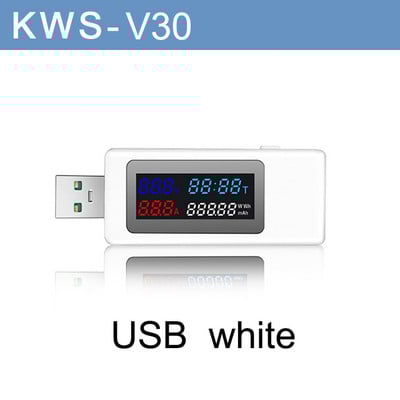 Tester USB 10 în 1 DC Type-C Curent 4-30V Contor de tensiune Ampermetru de sincronizare Monitor digital Indicator de întrerupere a puterii Încărcător de bancă