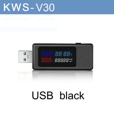 Tester USB 10 în 1 DC Type-C Curent 4-30V Contor de tensiune Ampermetru de sincronizare Monitor digital Indicator de întrerupere a puterii Încărcător de bancă