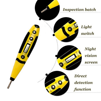 AC DC 12 250V Tester digital creion Tester Detector de tensiune electrică Pen Display LCD Șurubelniță pentru instrumente electrician